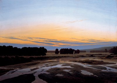 "" محمية لا غراندي بالقرب من دريسدن ، ألمانيا "(The Grosse Gehege بالقرب من دريسدن) لوحة رسمها Caspar David Friedrich (1774-1840) Dim 73.5x103 cm ألوان زيتية على قماش 1832 State Art Gallery ، Dresden بواسطة كاسبار ديفيد فريدريش