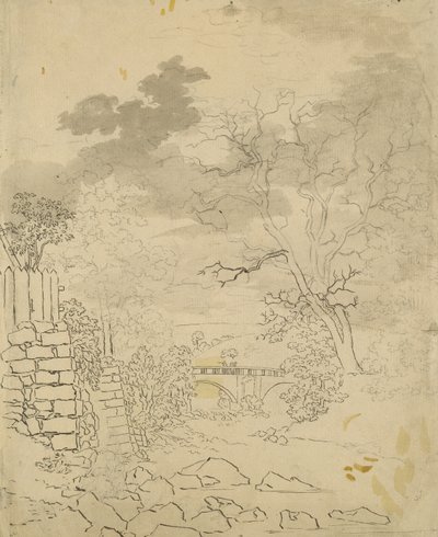دفق بجسر ، c.1799 (قلم رصاص وقلم وحبر على ورق) بواسطة كاسبار ديفيد فريدريش