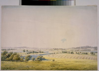 "" عرض فوق Putbus والمناطق المحيطة بها في ألمانيا "" (منظر من فوق Putbus) لوحة مائية لكاسبر ديفيد فريدريش (1774-1840) 1824-1825 متحف بوشكين في موسكو بواسطة كاسبار ديفيد فريدريش