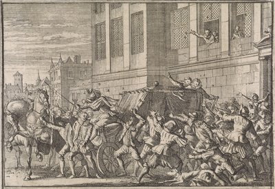 هجوم على مدريد على عربة كونت أوليفاريس ، غاسبار دي غوسمان ، 1643 بواسطة كاسبار لويكن (منسوب إلى)