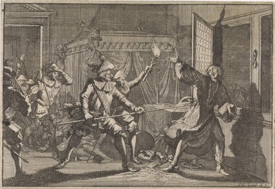 قتل ألبريشت فون فالنشتاين ، دوق فريدلاند ، على يد جنوده عام 1634 بواسطة كاسبار لويكن (منسوب إلى)