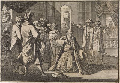 الأمير فقرادين يتوسل للسلطان مراد الرابع من أجل حياته ، 1633 بواسطة كاسبار لويكن (منسوب إلى)