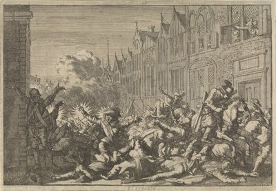 غاضبون احتلهم أنصار مازارين وهم يركضون في كمين بعشرة بنادق للحاكم دي روهان ، 1652 بواسطة كاسبار لويكن