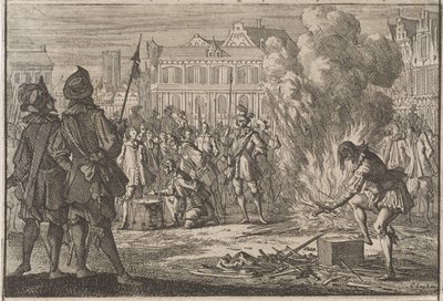المحكمة العسكرية في ساحة السوق في براغ ، 1642 بواسطة كاسبار لويكن