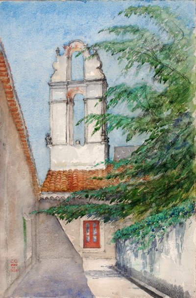 برج الجرس ، فندق San Dominico Old Monastery ، تاورمينا ، صقلية ، 1933. بواسطة كاس جيلبرت