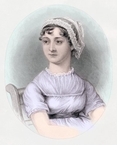 صورة لجين أوستن حوالي عام 1850 (نقش ملون يدويًا) بواسطة كاساندرا (بعد) أوستن