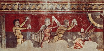 The Stoning of Saint Stephen, c.1100 (fresco transferred to canvas) بواسطة المدرسة الكاتالونية
