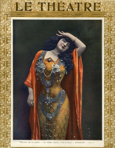 إيما كالفي في دور سالومي ، الغلاف الأمامي لمجلة "Le Theatre" بواسطة Cautin & Berger (بعد)