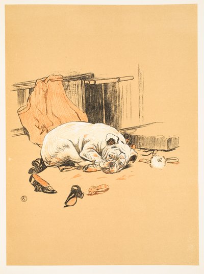 خيبة أمل في عدم العثور على الشوكولاتة ، من A Dog Dog ، قصة عام أحمق Aldin ، Cecil Charles Windsor (1870-1935) ، نشر William Heineman ، 1905. 1st Edition ، Illustration ، Chalk and C بواسطة سيسيل تشارلز وندسور الدين