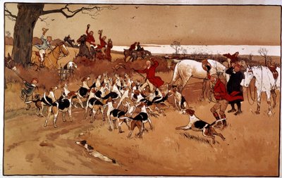 ركض مشهد الصيد. اطلاق الرصاص. نقش لسيسيل الدين (1870 -؟) ، إنجلترا. كول. جزء بواسطة سيسيل تشارلز وندسور الدين