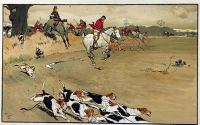 مشهد الصيد ، مجموعة الكلاب تنبح بعد لعبة الألوان المائية لسيسيل الدين (1870-1935) مجموعة خاصة من القرن التاسع عشر بواسطة سيسيل تشارلز وندسور الدين