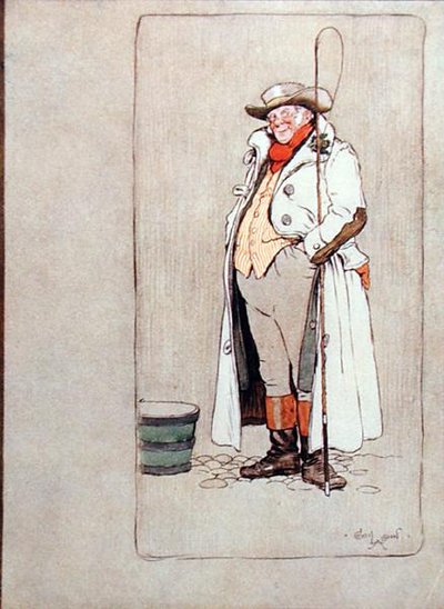 The Stage Coachman ، رسم توضيحي من `` Old Christmas '' بقلم واشنطن إيرفينغ (1783-1859) نشره Hodder and Stoughton بواسطة سيسيل تشارلز وندسور الدين