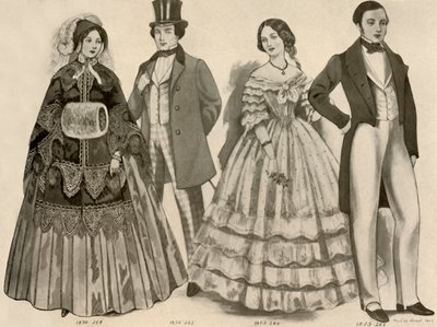 ملابس من 1850-1856 ، 1907 ، 1937. بواسطة سيسيل تروت
