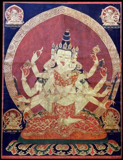 Guhyasamaja Akshobhyavajra Thanka ، القرن السابع عشر. بواسطة فن آسيا الوسطى.