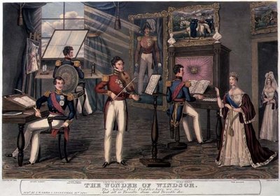 عجب وندسور: الفنان ، الشاعر ، عازف الكمان هنا نرى ، وكلهم تويدل دوم وتويدل دي ، حوالي عام 1841 بواسطة تشارلز هانت