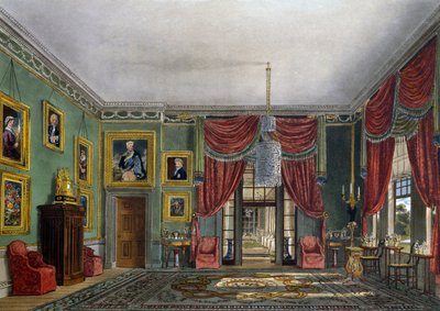 الجناح الأخضر ، نقش دانيال هافيل (1785-1826) ، بناءً على تصميم تشارلز وايلد (1781-1835) ، من تاريخ المساكن الملكية بواسطة تشارلز (بعد) وايلد