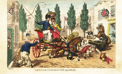 قائد السفينة البحرية نيوكوم يصطدم بعربة الأدميرال ذات الحصانين في جوسبورت بواسطة تشارلز (1797-1850) (بعد) ويليامز