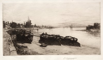 قوارب الطين على نهر التايمز ، 1883. بواسطة تشارلز آدامز بلات