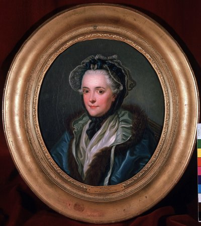 صورة لماري لويز نيكول (ماري لويز نيكول) ، دوقة إنفيل (أنفيل) (1716-1797). لوحة تشارلز أميدي فيليب فان لو (1719-1795) بواسطة تشارلز أميدي فيليب فان لو