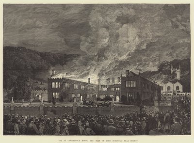 حريق في Lanhydrock House ، مقر اللورد Robartes ، بالقرب من Bodmin بواسطة تشارلز أوغست لويي