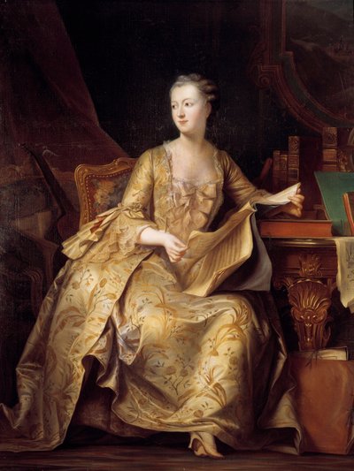 صورة لجين أنطوانيت بواسون ، مدام دي بومبادور (المعروفة باسم ماركيز بومبادور) (1722-1764) تحمل نوتة موسيقية ، لوحة تشارلز أوغست ستوبين (1788-1856) (آيل) القرن التاسع عشر. 1،65x1،32 م بواسطة تشارلز أوغست ستوبين