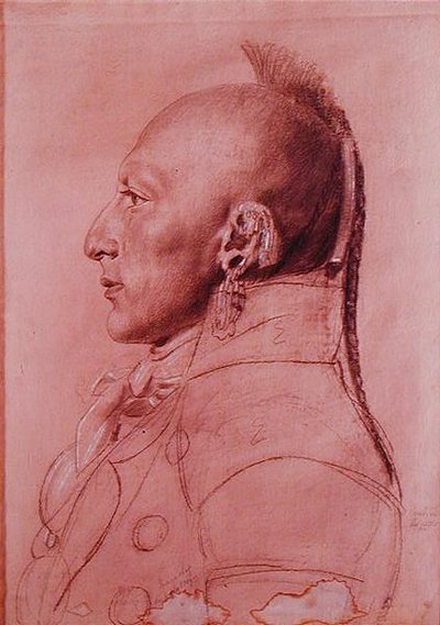 صورة لرئيس من Little Osages ، حوالي عام 1807 (قلم تلوين على ورق) بواسطة شارل بالتازار جوليان فيفريت دي سان مين