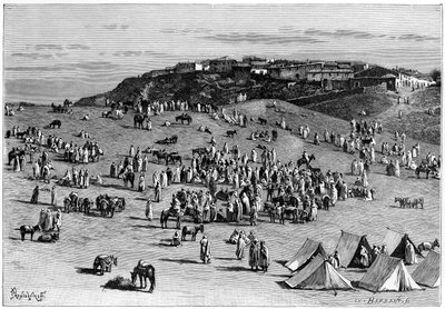 قرية وسوق بوجاري ، c1890 بواسطة تشارلز باربانت