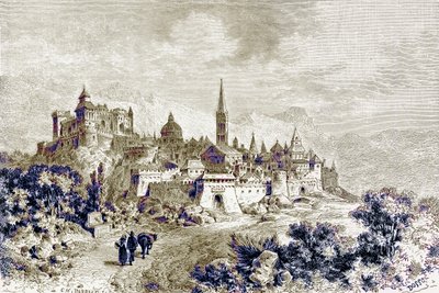منظر لسبوليتو ، رسم توضيحي من "تاريخ روما" بقلم فيكتور دوروي ، نشر عام 1884 (صورة محسنة رقميًا) بواسطة تشارلز باربانت