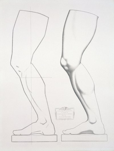 ساق جرمنيكس ، اللوحة 25 من Cours du Dessin Volume I: Models dapres la bosse ، c.1868 (litho on gray paper) بواسطة تشارلز بارج