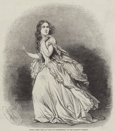 Mademoiselle Jenny Lind ، مثل Lucia di Lammermoor ، في مسرح صاحبة الجلالة بواسطة تشارلز بوجنيت