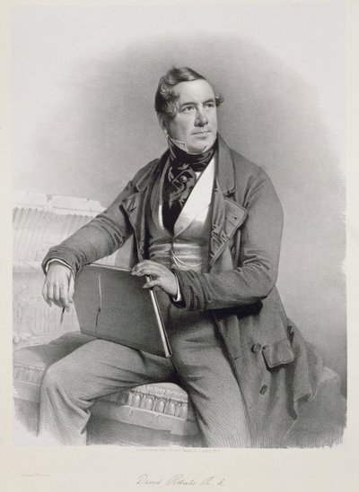 صورة ديفيد روبرتس (1796-1864) في واجهة المجلد الأول من "الأرض المقدسة" ، 1844 بواسطة تشارلز بوجنيت