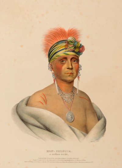 مون تشونسيا. A KANSAS CHIEF.، من تاريخ القبائل الهندية في أمريكا الشمالية بواسطة تشارلز بيرد كينج