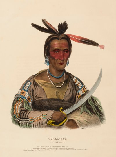 تو-كا-كون. A SIOUX CHIEF., من تاريخ القبائل الهندية في أمريكا الشمالية بواسطة تشارلز بيرد كينج