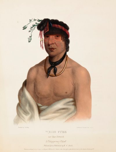 ويش-كوب. A CHIPPEWAY CHIEF., من تاريخ القبائل الهندية في أمريكا الشمالية بواسطة تشارلز بيرد كينج