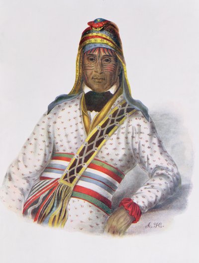 يوهولو ميكو ، رئيس الخور ، 1825 ، رسم توضيحي من "القبائل الهندية لأمريكا الشمالية ، المجلد 2" ، بقلم توماس ل. مكيني وجيمس هول ، الحانة. بواسطة John Grant (color litho) بواسطة تشارلز بيرد كينج