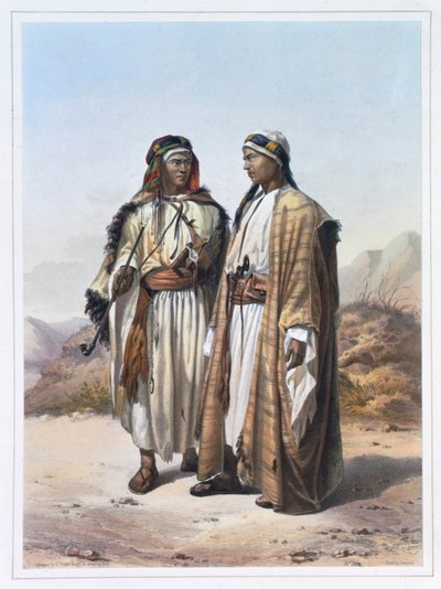 A Mahazi and a Soualeh Bedouin, 1848 بواسطة تشارلز بور