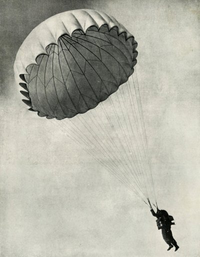 طيار يستخدم مظلة خلال الحرب العالمية الثانية ، 1941. بواسطة تشارلز براون