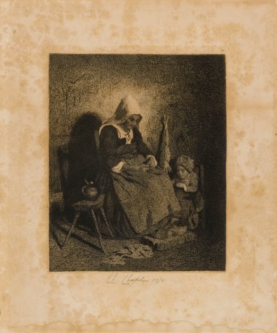 امرأة عجوز جالسة بواسطة شارلي شابلن