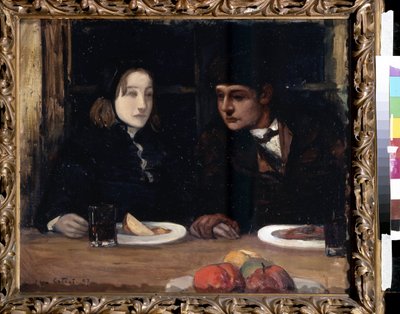 "" في أرض البحر. وجبة الوداع "". لوحة تشارلز كوتيت (1863-1925) بواسطة تشارلز كوتيت