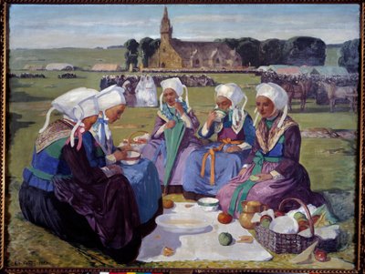 نساء بلوجاستيل في عفو القديسة آن لا بالود عام 1903. لوحة تشارلز كوتيه (1863-1924) بواسطة تشارلز كوتيت
