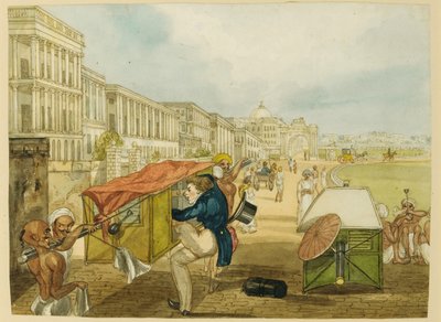 خبرة Palanquin Rider ، توم شو يستأجر Palanquin على Esplanade ، كلكتا بواسطة تشارلز دويلي