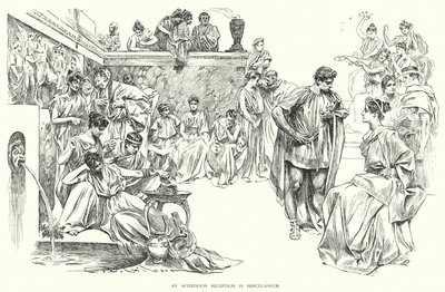 حفل استقبال بعد الظهر في Herculaneum (litho) بواسطة تشارلز دانا جيبسون
