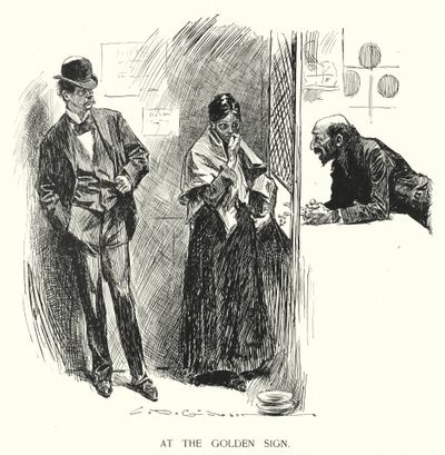 At the Golden Sign (litho) بواسطة تشارلز دانا جيبسون