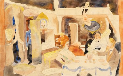 اللولو وألفا شوين في الغداء ، 1918 (مرحاض وقلم رصاص على ورق) بواسطة Charles Demuth