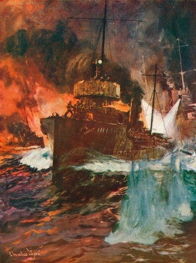 هجوم ليلي. زوارق الطوربيد في العمل ، c1918 1919 بواسطة تشارلز ديكسون
