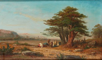 إقامة المعسكر ، مع إراحة الجمال (زيت على لوح) بواسطة تشارلز إدوارد (أترو إلى) فرير