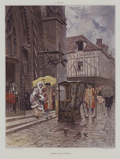 Sortie de la Messe (مغادرة الكنيسة بعد القداس) بواسطة Charles Edouard Delort