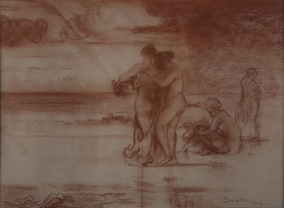 الاستحمام العراة ، 1904 (الطباشير الأحمر على الورق) بواسطة تشارلز إدوارد كوندر