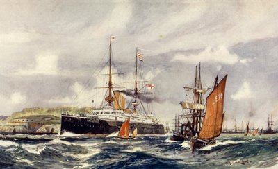 HMS هائلة في صوت بليموث بواسطة تشارلز إدوارد ديكسون