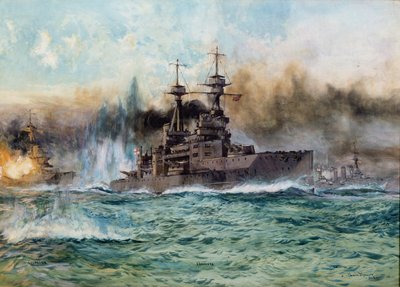 السفينة HMS Vanguard في معركة جوتلاند ، 1924 بواسطة تشارلز إدوارد ديكسون